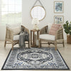 Nourison Passion PSN33 Black Ivory Area Rug Room Image Feature