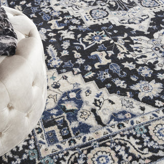 Nourison Passion PSN33 Black Ivory Area Rug Corner Image