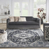 Nourison Passion PSN33 Black Ivory Area Rug Room Image Feature