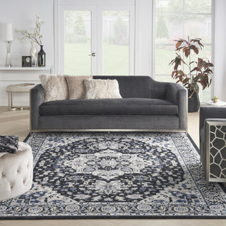 Nourison Passion PSN33 Black Ivory Area Rug Room Image Feature