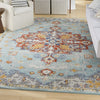 Nourison Passion PSN52 Aqua Multicolor Area Rug Corner Image