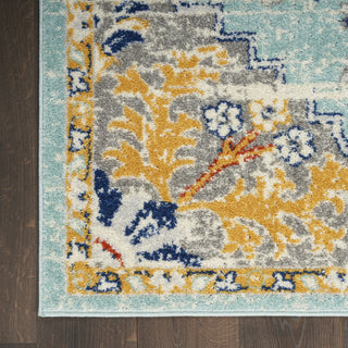 Nourison Passion PSN52 Aqua Multicolor Area Rug Detail Image