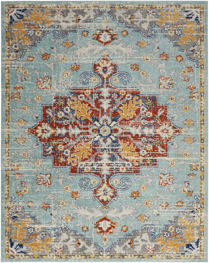 Nourison Passion PSN52 Aqua Multicolor Area Rug main image