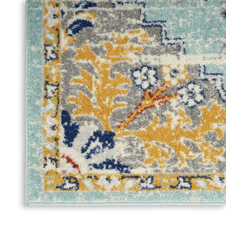 Nourison Passion PSN52 Aqua Multicolor Area Rug Texture Image