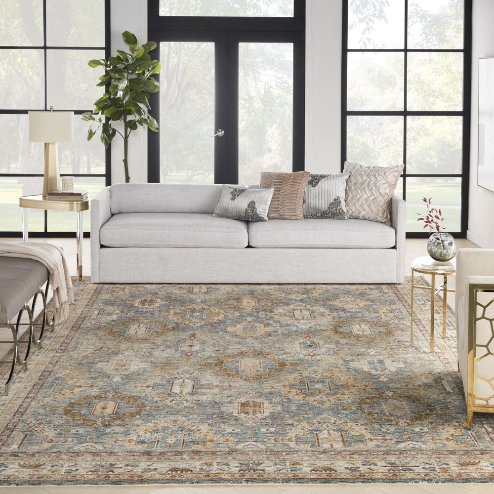 Nourison Petra PTR01 Blue Area Rug Room Image Feature
