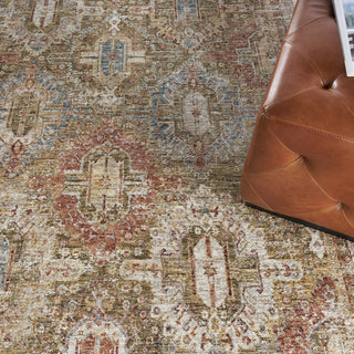 Nourison Petra PTR01 Green Area Rug Corner Image