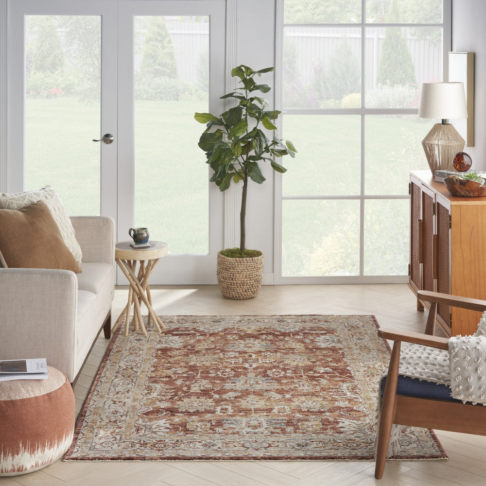 Nourison Petra PTR02 Rust Area Rug Room Image Feature