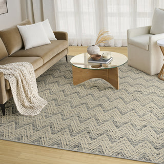 Nourison Pure Purl PUU01 Denim Ivory Area Rug by DKNY Corner Image
