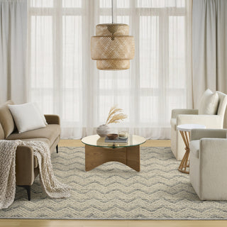 Nourison Pure Purl PUU01 Denim Ivory Area Rug by DKNY Room Image Feature