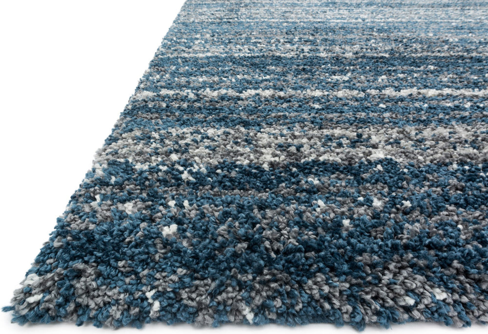 Loloi Quincy QC-05 Navy/Pewter Area Rug Round Image Feature