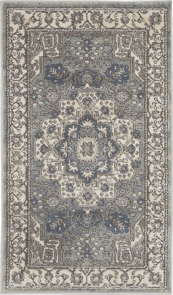 Nourison Quarry QUA07 Grey Ivory Area Rug main image