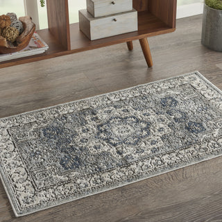 Nourison Quarry QUA07 Grey Ivory Area Rug Room Image Feature