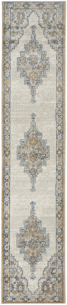 Nourison Quarry QUA09 Grey Light Blue Area Rug main image