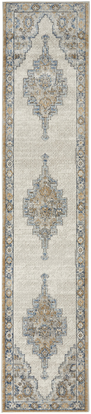 Nourison Quarry QUA09 Grey Light Blue Area Rug main image