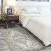 Nourison Quarry QUA09 Grey Light Blue Area Rug Corner Image