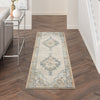 Nourison Quarry QUA09 Grey Light Blue Area Rug Corner Image