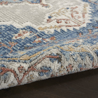 Nourison Quarry QUA12 Blue Grey Area Rug Corner Image