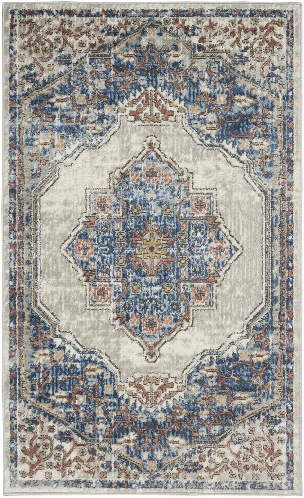 Nourison Quarry QUA12 Blue Grey Area Rug main image