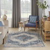 Nourison Quarry QUA12 Blue Grey Area Rug Room Image Feature