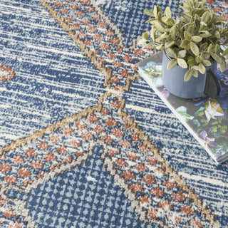 Nourison Quarry QUA14 Blue Area Rug Corner Image
