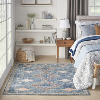 Nourison Quarry QUA14 Blue Area Rug Room Image Feature