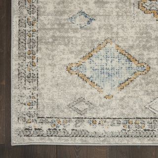 Nourison Quarry QUA14 Ivory Grey Blue Area Rug Detail Image