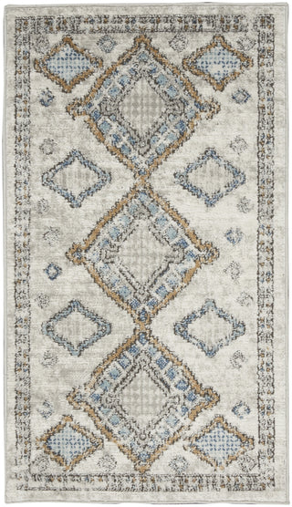 Nourison Quarry QUA14 Ivory Grey Blue Area Rug main image