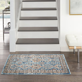 Nourison Quarry QUA15 Blue Multicolor Area Rug Corner Image