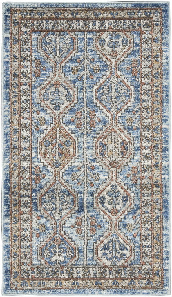 Nourison Quarry QUA15 Blue Multicolor Area Rug main image