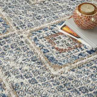 Nourison Quarry QUA15 Blue Multicolor Area Rug Corner Image