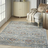 Nourison Quarry QUA15 Blue Multicolor Area Rug Corner Image