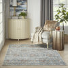 Nourison Quarry QUA15 Blue Multicolor Area Rug Room Image Feature