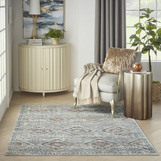 Nourison Quarry QUA15 Blue Multicolor Area Rug Room Image Feature