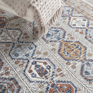 Nourison Quarry QUA15 Grey Multicolor Area Rug Corner Image