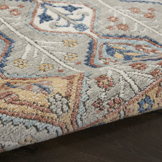 Nourison Quarry QUA15 Grey Multicolor Area Rug Corner Image