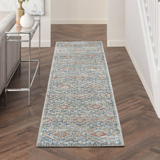 Nourison Quarry QUA16 Blue Ivory Area Rug Corner Image
