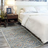 Nourison Quarry QUA16 Blue Ivory Area Rug Corner Image