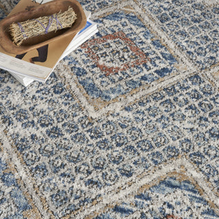 Nourison Quarry QUA16 Blue Ivory Area Rug Corner Image