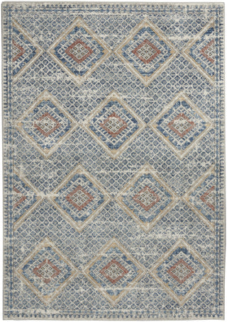 Nourison Quarry QUA16 Blue Ivory Area Rug Main Image