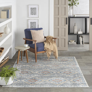 Nourison Quarry QUA16 Blue Ivory Area Rug Room Image Feature