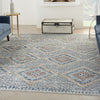 Nourison Quarry QUA16 Blue Ivory Area Rug Corner Image