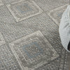 Nourison Quarry QUA16 Grey Ivory Blue Area Rug Corner Image