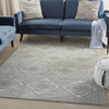Nourison Quarry QUA16 Grey Ivory Blue Area Rug Corner Image