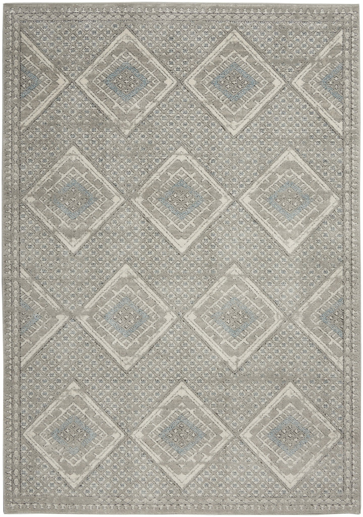 Nourison Quarry QUA16 Grey Ivory Blue Area Rug main image