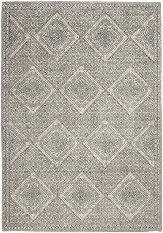 Nourison Quarry QUA16 Grey Ivory Blue Area Rug main image