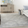Nourison Quarry QUA16 Grey Ivory Blue Area Rug Corner Image
