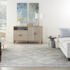 Nourison Quarry QUA16 Grey Ivory Blue Area Rug Room Image Feature
