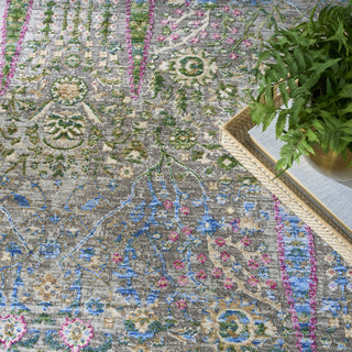 Nourison Quaint Harmony QUH01 Blue Multicolor Area Rug Corner Image