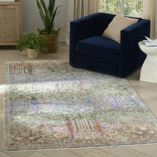 Nourison Quaint Harmony QUH01 Blue Multicolor Area Rug Corner Image