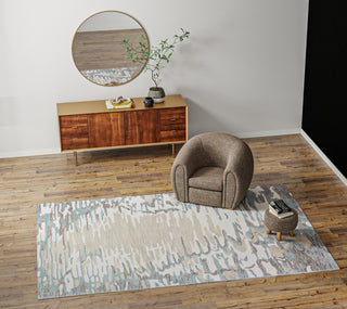 Bashian Greenwich R129-HG384 Ivory/Aqua Area Rug Lifestyle Image Feature